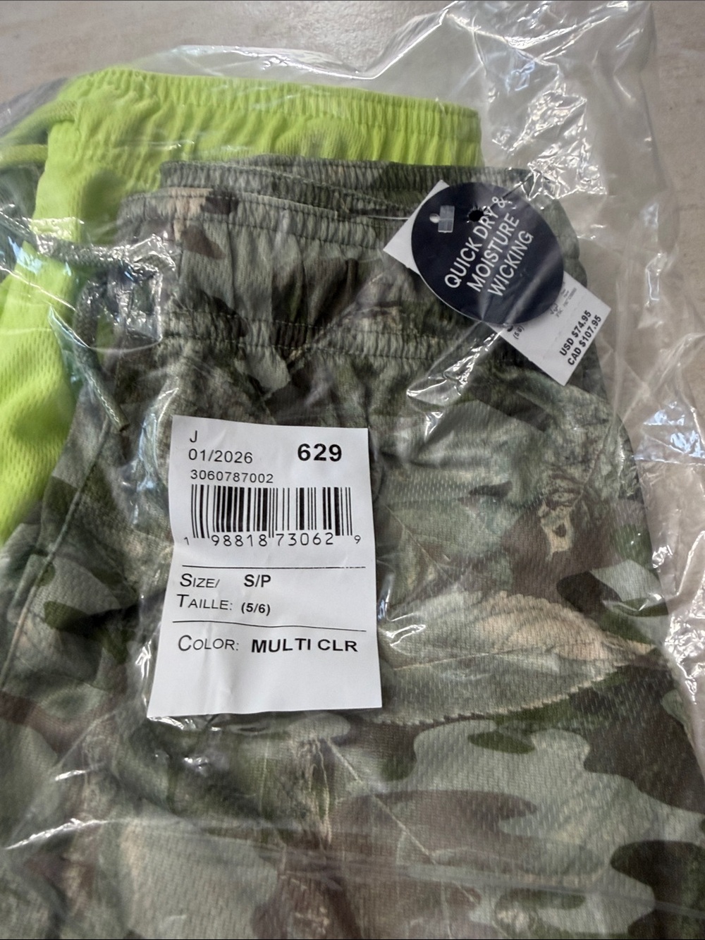 The Children's Place 5-Pack Athletic Shorts in Neon Yellow, Olive & Gray Tones - Picture 2 of 10